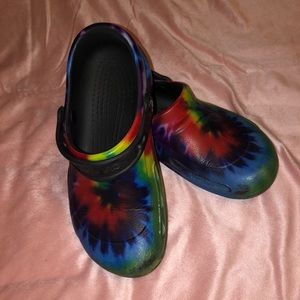 Tie Dye Slip Resistant Crocs